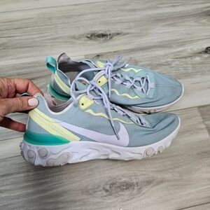 Nike Women's Teal and Yellow Sneakers Sz 9